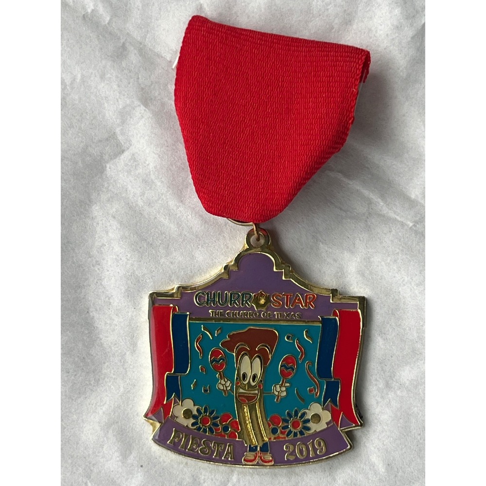Churro Star The Churro of Texas Fiesta 2019 Medal San Antonio Collectible Pin